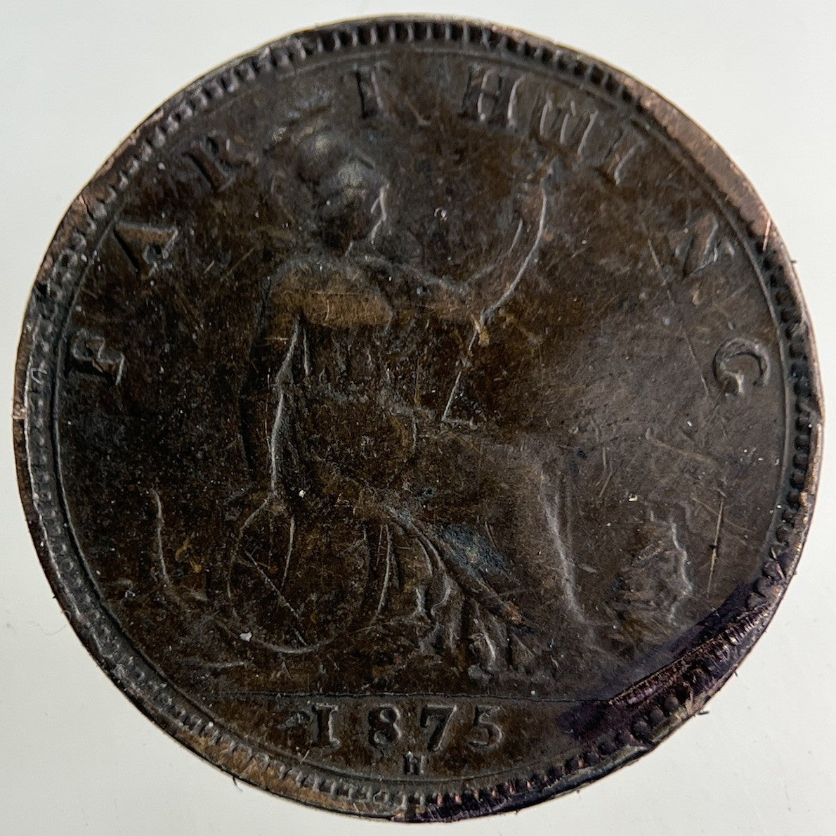 1875 - H Victoria Farthing Coin | Collectable Grade