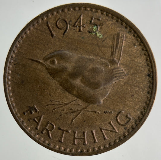 1945 George VI Wren Farthing Coin | Fine Collectable Grade