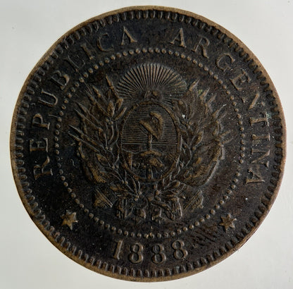 1888 Argentina 1 Un Centavo Coin | Fine Collectable Grade