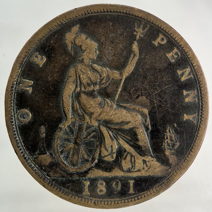 1891 Victoria One Penny Coin | Collectable Grade