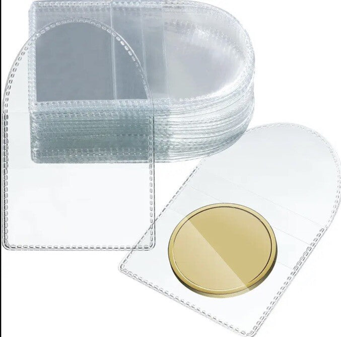 20 x Clear Premium Coin Transparent Protective Storage Sleeve / Pouch - UK Stock