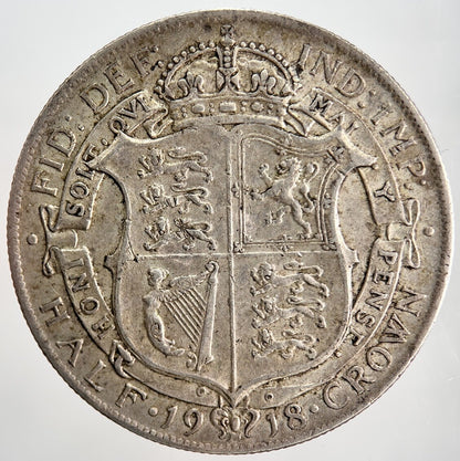 1918 George V Half - Crown Silver Coin | Very High Grade | a2210