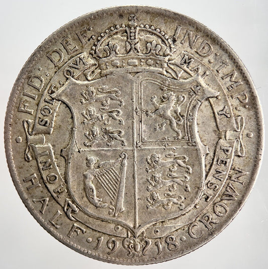 1918 George V Half - Crown Silver Coin | Very High Grade | a2210