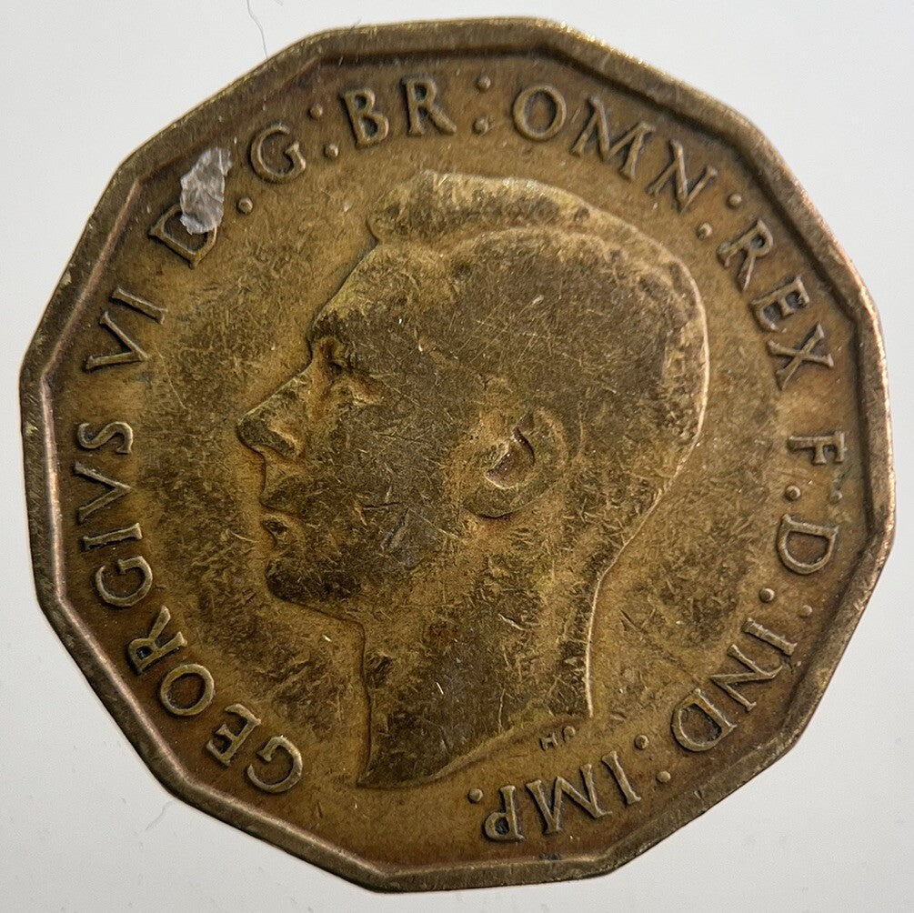 1941 British Brass Threepence Coin | Fine Collectable Grade | a7706