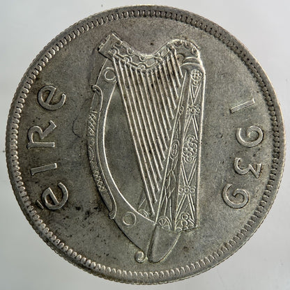 1939 Irish Half - Crown Silver Coin | Very High Grade