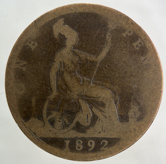 1892 Victoria One Penny Coin | Collectable Grade