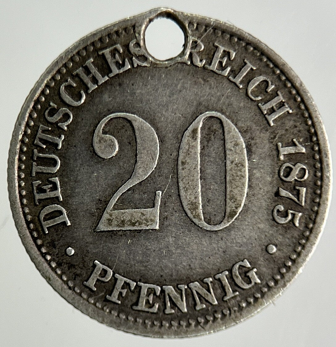 1875 Germany 20 Pfennig Silver Coin | Fine Collectable Grade