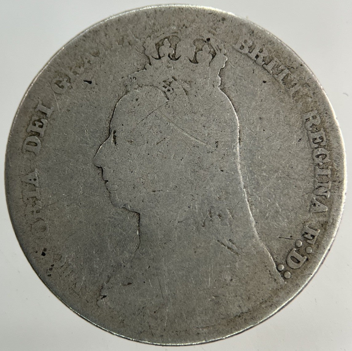 1890 Victoria Shilling Silver Coin | Fair Grade