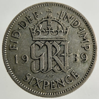 1939 George VI Silver Sixpence Coin | Fine Collectable Grade
