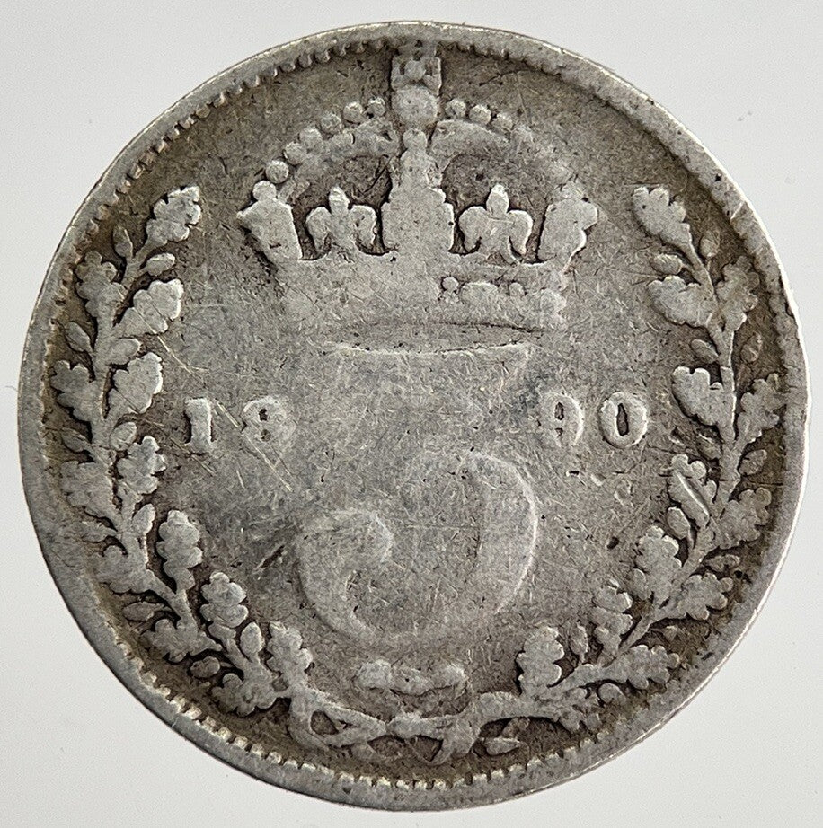 1890 Victoria Threepence Silver Coin | Collectable Grade | a8475