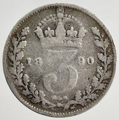 1890 Victoria Threepence Silver Coin | Collectable Grade | a8475