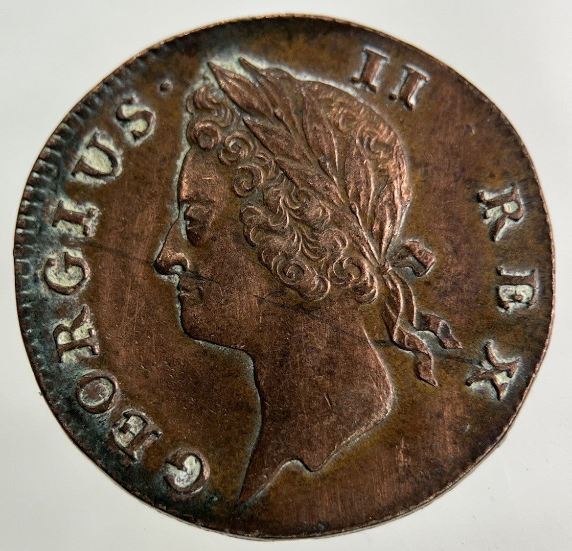 1738 Irish Farthing Coin | Very Fine Grade