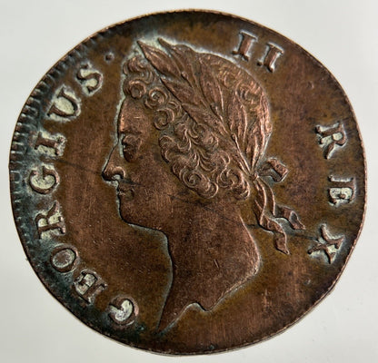 1738 Irish Farthing Coin | Very Fine Grade