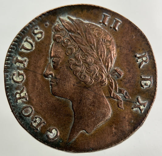 1738 Irish Farthing Coin | Very Fine Grade