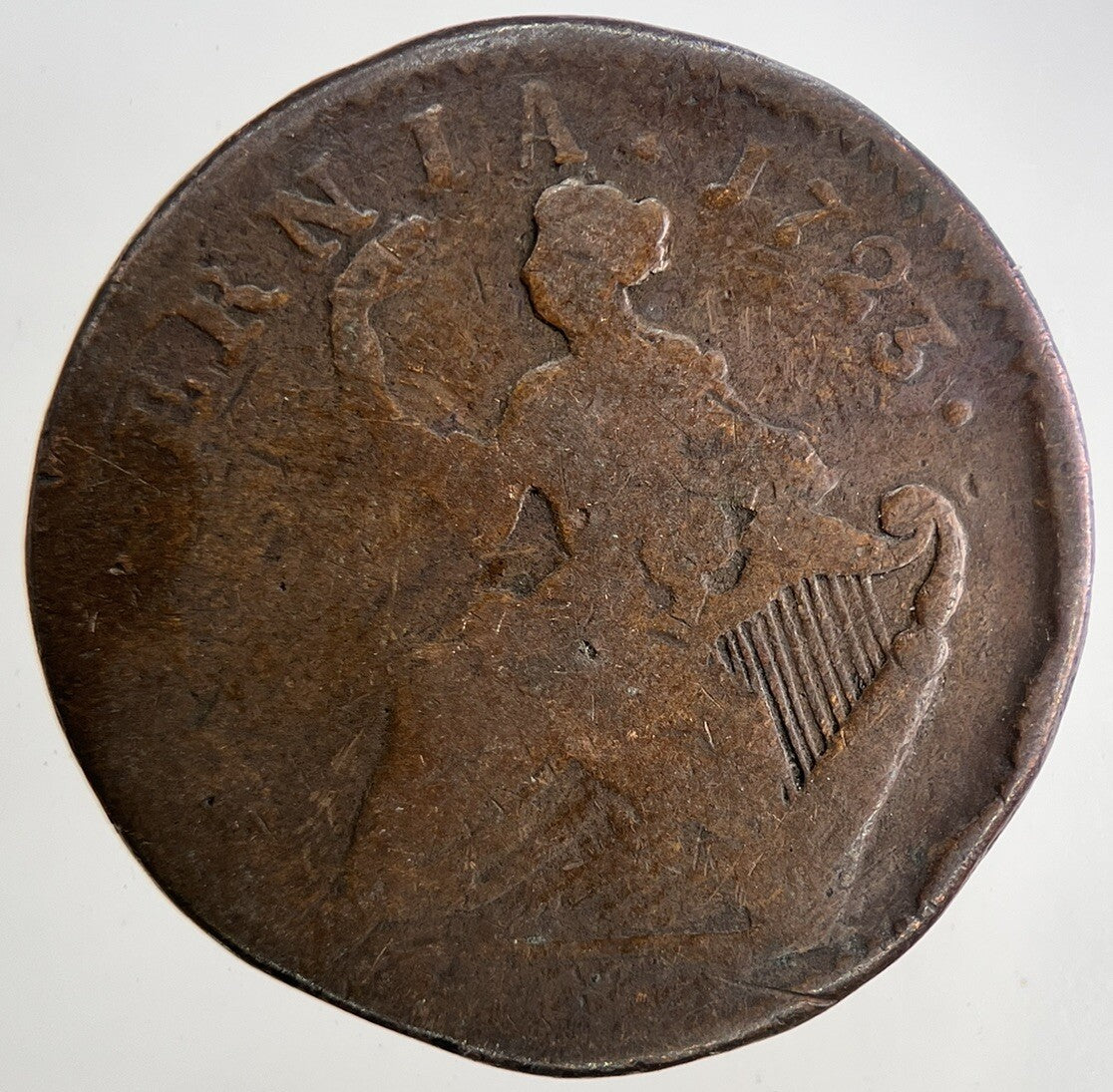1723 Irish Hibernia Half - Penny Coin | Collectable Grade
