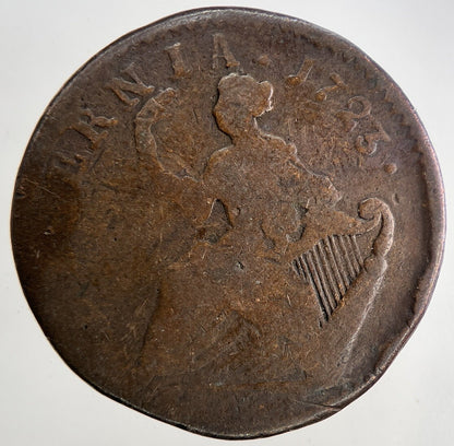 1723 Irish Hibernia Half - Penny Coin | Collectable Grade