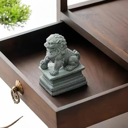 Chinese Stone Lion Pixiu Stone Statue Home Figurine Sculpture Gift UK