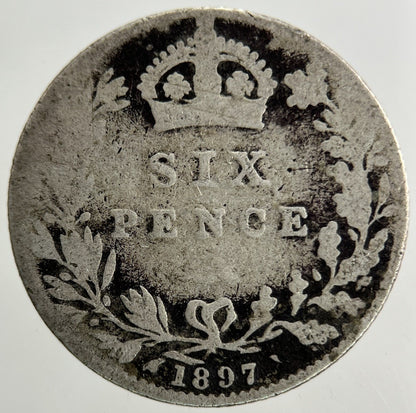 1897 Victoria Sixpence Silver Coin | Collectable Grade