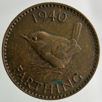 1940 George VI Wren Farthing Coin | Collectable Grade