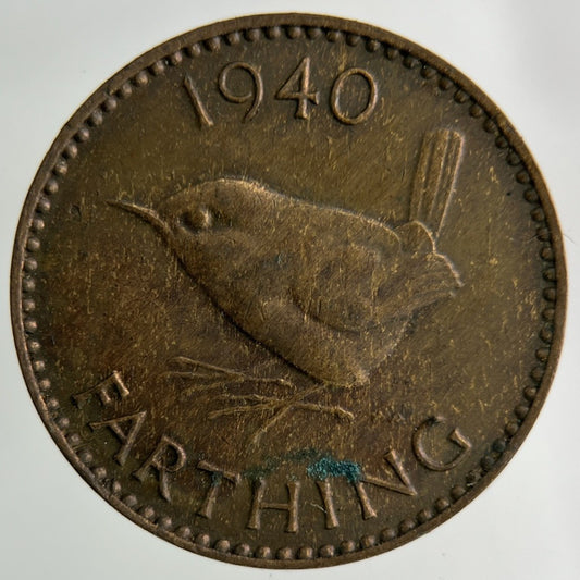 1940 George VI Wren Farthing Coin | Collectable Grade