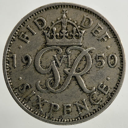 1950 George VI Sixpence Coin | Fine Collectable Grade