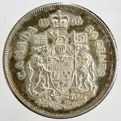 1966 Canadian 50 Cents Silver Coin | Very High Grade | a1846