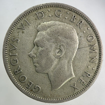 1945 George VI Half - Crown Silver Coin | Fine Collectable Grade