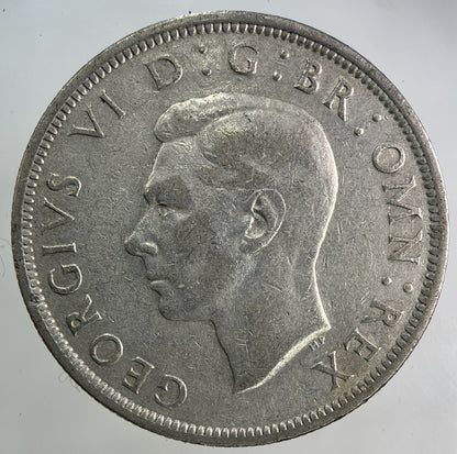 1942 George VI Half - Crown Silver Coin | Fine Collectable Grade
