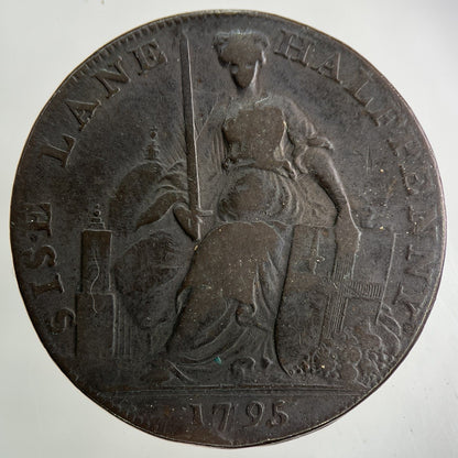 1795 Sise Lane Middlesex Half - Penny Coin | Fine Collectable Grade