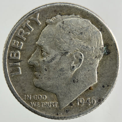 1946 - D US USA Roosevelt Dime Silver Coin | Collectable Grade