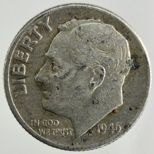 1946 - D US USA Roosevelt Dime Silver Coin | Collectable Grade