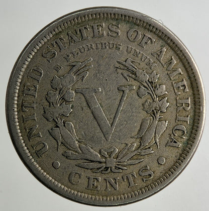 1894 US USA 5 V Cents Nickel Coin | Fine Collectable Grade