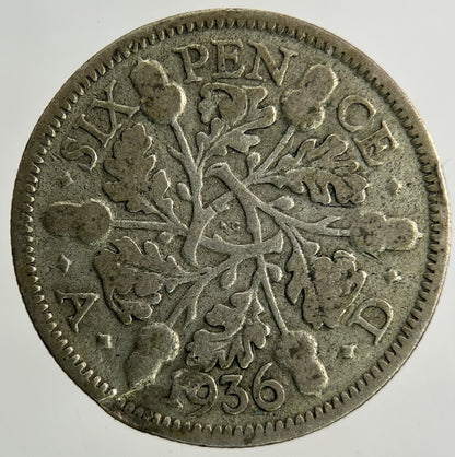 1936 George V Sixpence Silver Coin | Collectable Grade