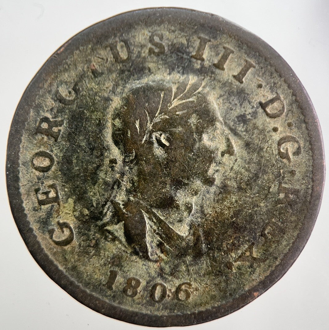 1806 George 3rd III Half - Penny British Coin | Collectable Grade | a7533