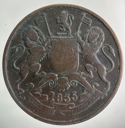 1835 East India Company Half Anna Coin | Fine Collectable Grade
