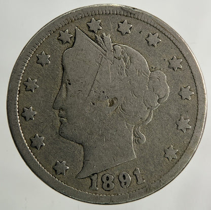 1891 US USA Nickel 5 Cents Coin | Collectable Grade