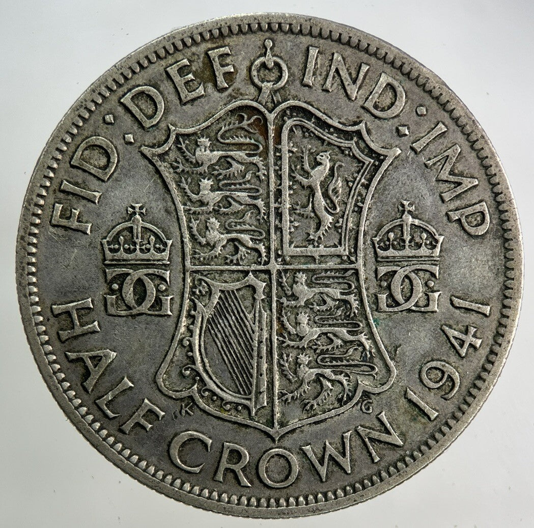 1941 George VI Half - Crown Silver Coin | Fine Collectable Grade