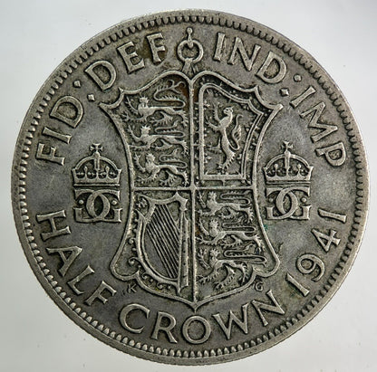 1941 George VI Half - Crown Silver Coin | Fine Collectable Grade