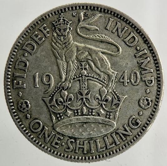 1940 George VI Shilling Silver Coin | Fine Collectable Grade