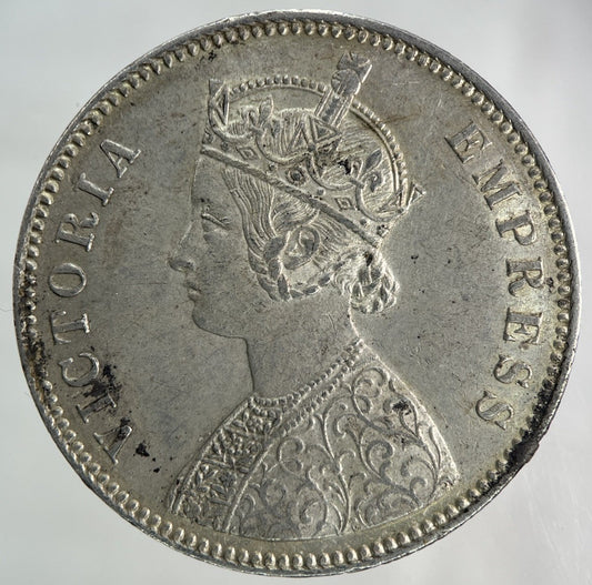 1877 India One Rupee Silver Coin | Very High Grade
