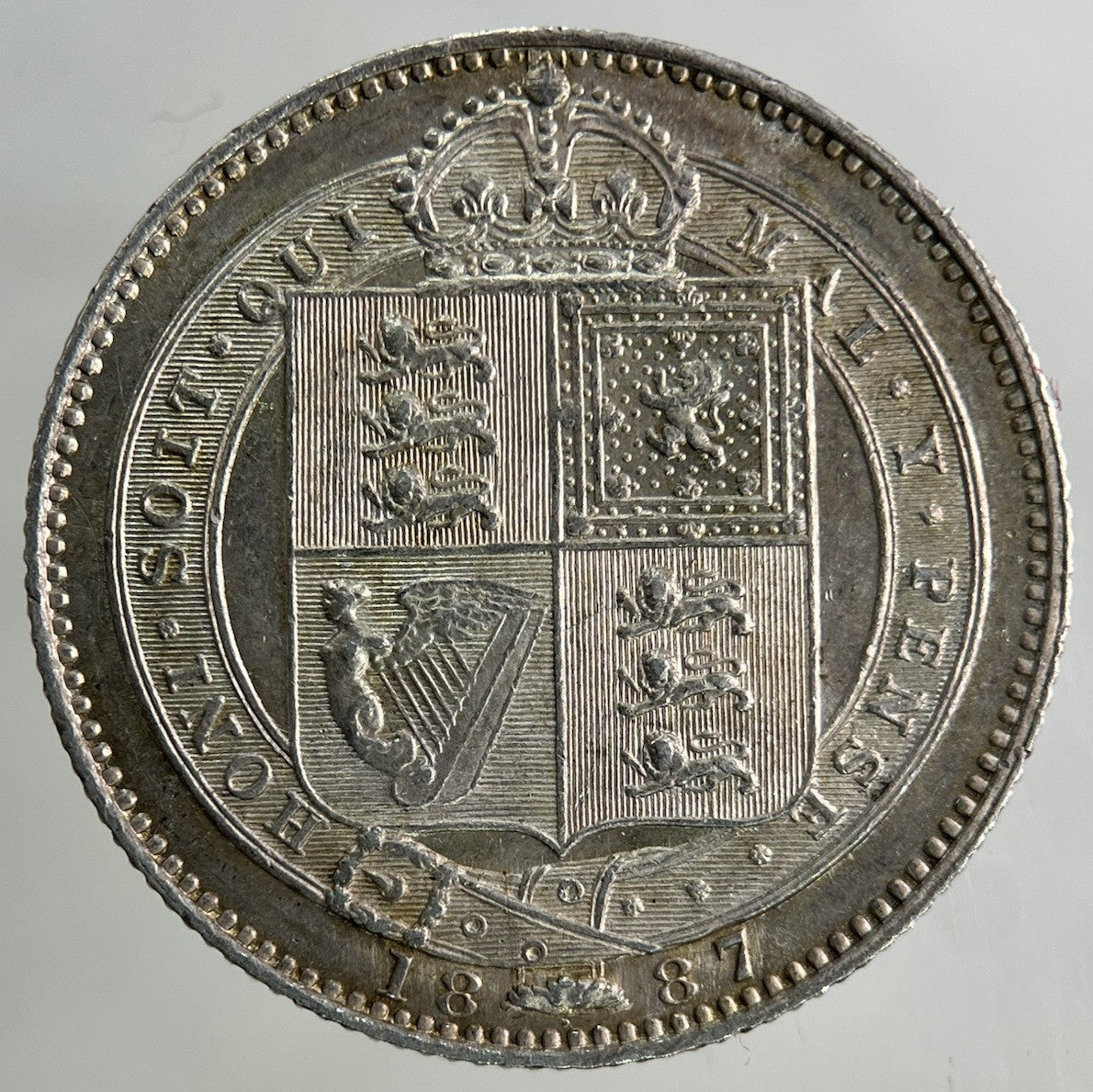 1887 Victoria Shilling Silver Coin | Very High Grade
