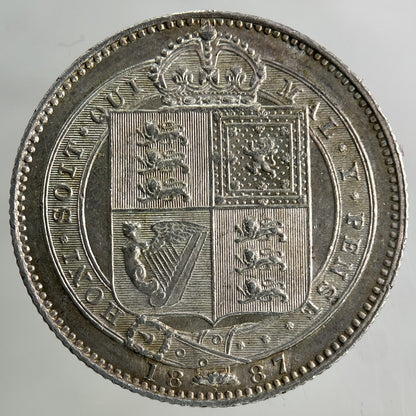 1887 Victoria Shilling Silver Coin | Very High Grade