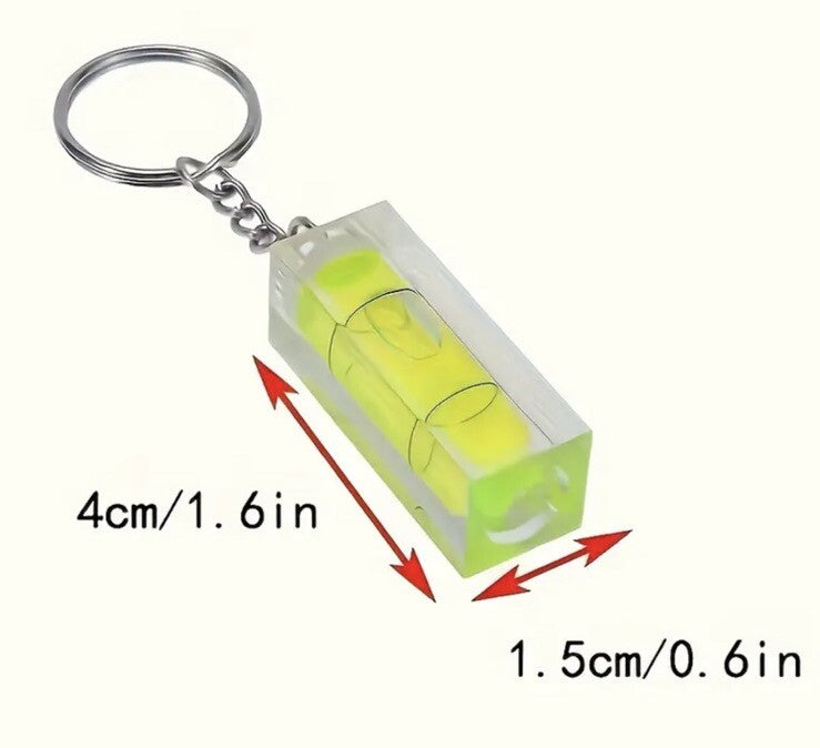 Mini Compact Spirit Level Bubble Shaped Keyring Premium Keychain Gift UK