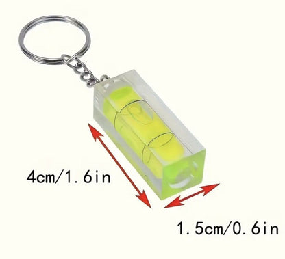 Mini Compact Spirit Level Bubble Shaped Keyring Premium Keychain Gift UK