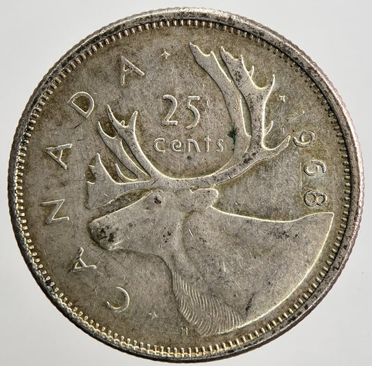 1968 Canada 25 Cents Silver Coin | Fine Collectable Grade