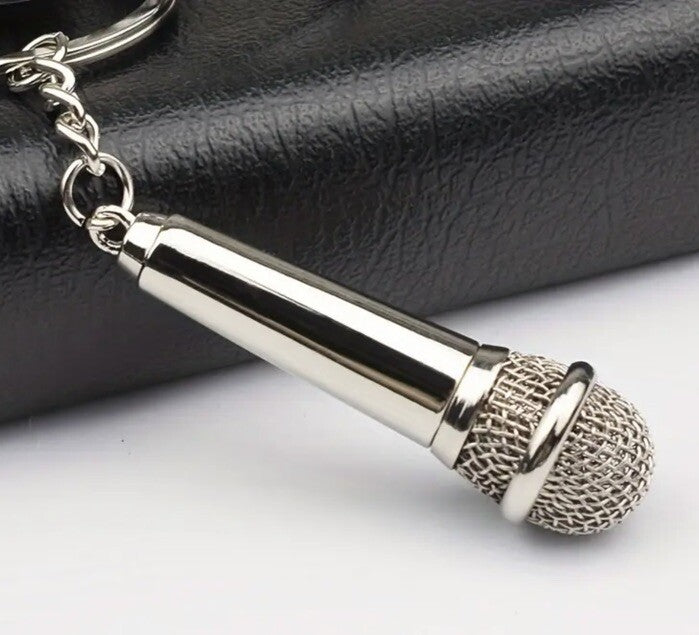 Mini Music Mic Microphone Keyring With Secret Compartment Keychain Gift UK