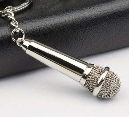 Mini Music Mic Microphone Keyring With Secret Compartment Keychain Gift UK