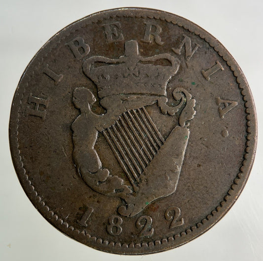 1822 Irish Half - Penny Coin | Collectable Grade