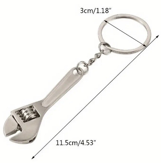 Mini Metal Adjustable Wrench Spanner Tool Keyring Premium Keychain Gift UK