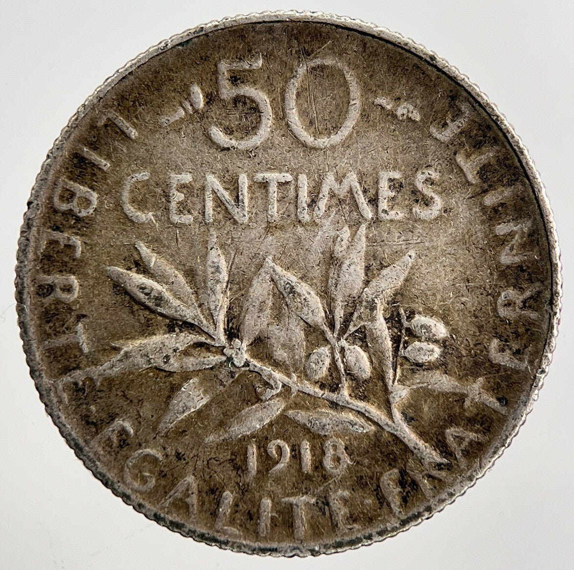 1918 France 50 Centimes Silver Coin | Collectable Grade